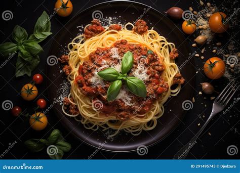 Delicious Spaghetti Bolognese On The Table Stock Illustration Illustration Of Bolognese