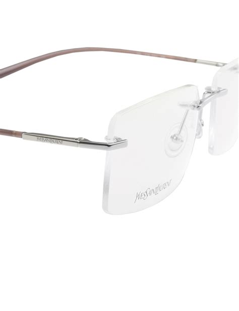 Yves Saint Laurent 90s Rimless Square Frame Glasses