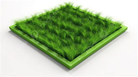 Gambar Rumput Hijau Persegi 3d 3d Merender Bingkai Rumput Hijau Pada