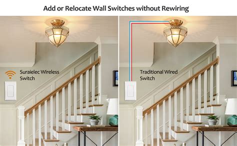 SURAIELEC Wireless Light Switch And Receiver Kit 15A High Power No