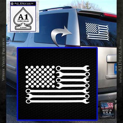 Mechanics Flag Decal Sticker America Usa A1 Decals