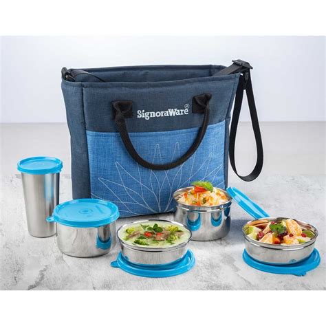 Signoraware Stylish Stainless Steel Lunch Box With Steel 46 Off