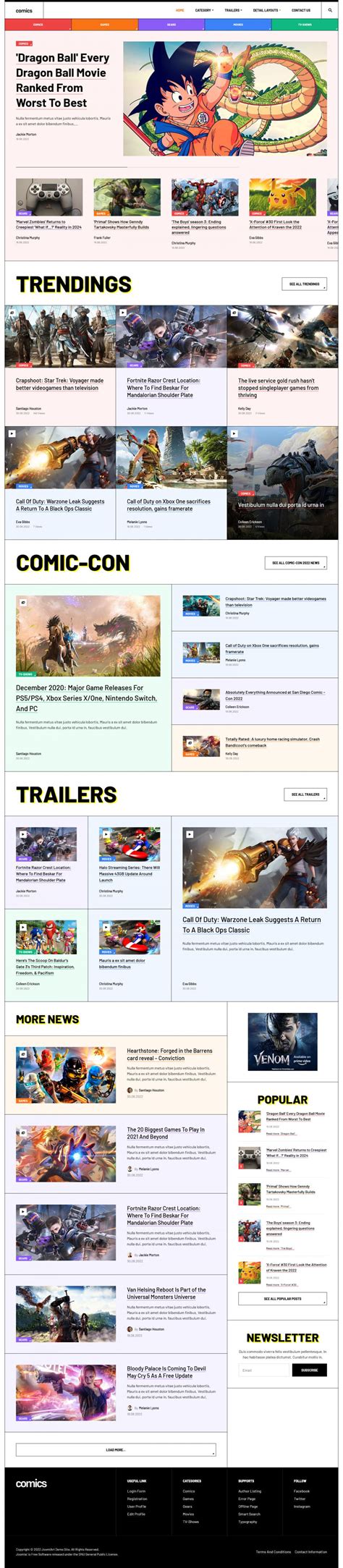 Joomlart Comics V Template Of A News Portal About Comics For Joomla