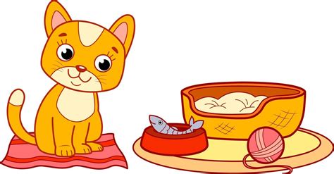 Cute cat cartoon. Cat bed clipart 8721941 Vector Art at Vecteezy