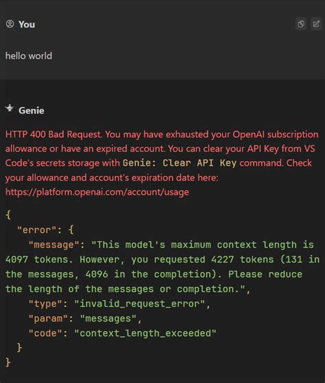 400 Bad Request Invalid Request Error Context Length Exceeded Max