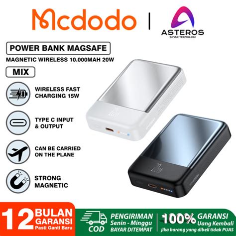 Jual MCDODO Power Bank Magsafe Wireless 10000mAh Fast Charging 15w 20w