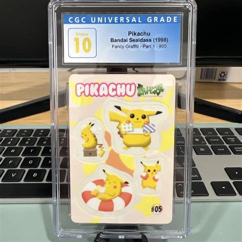 Pikachu Fancy Graffiti Sealdass Japanese Pokemon Bandai Cgc