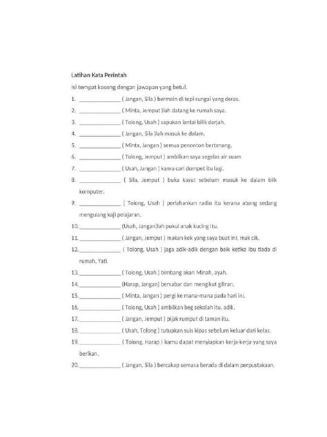 latihan ayat perintah