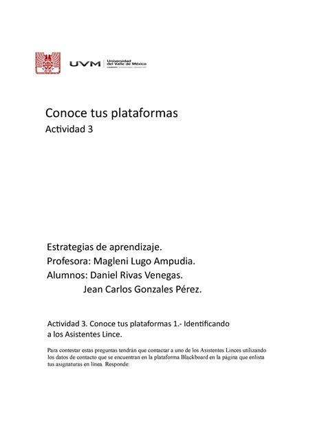 Act 5 Conoce Tus Plataformas Conoce Tus Plataformas Actividad 3