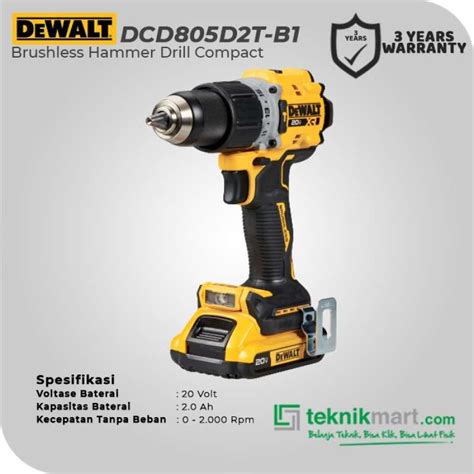 Jual Dewalt Brushless Hammer Drill Bor Impact Baterai 18 20v