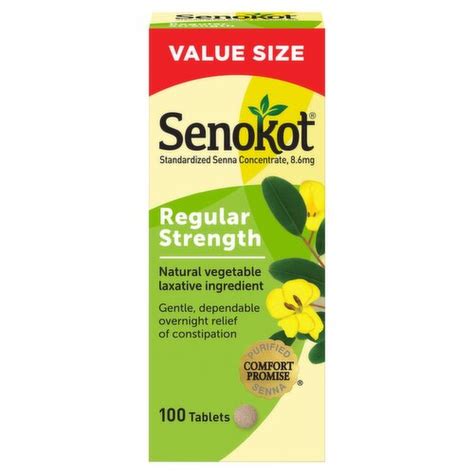 senokot regular strength standardized senna concentrate tablets