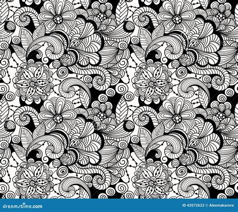 Vector Seamless Doodle Floral Pattern Stock Illustration Illustration