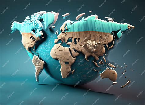 Premium Photo 3d World Map