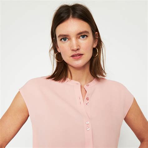 Warehouse Split Back Blouse Light Pink Pink Blouses Outfit Light