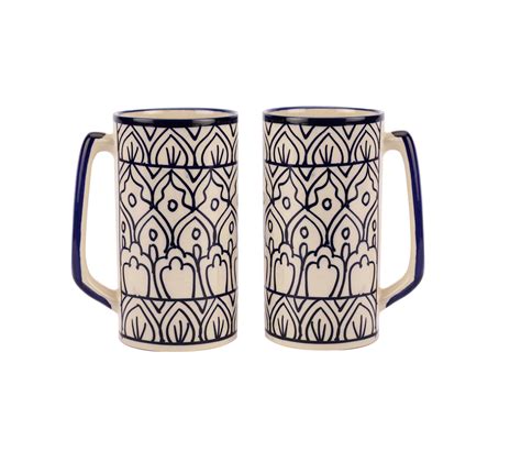 Buy Antique Ceramic Pipe Beer Mugs Set Of 2 Online In India At Best Price Modern Coffee Mugs