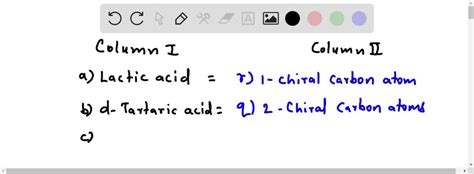 Solved Match The Following Column I A Lactic Acid B D Tartaric