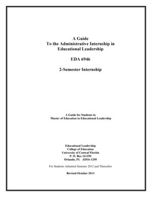 Fillable Online Education Ucf A Guide To The Administrative Internship