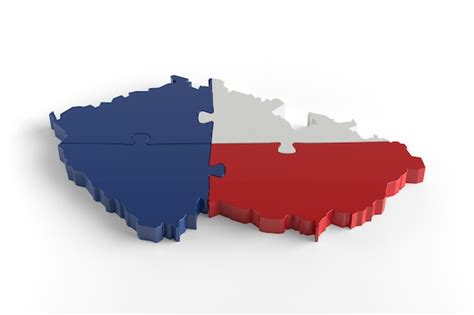 Premium AI Image | Flag Colors Puzzle Czech Republic Map Design 3d ...