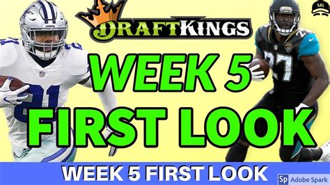 Draftkings Nfl Week 5 First Look Lineup Picks Nfl Dfs Picks Strategy