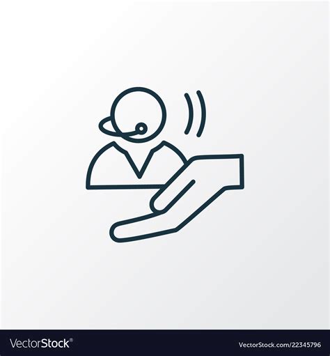 Assistance Icon Line Symbol Premium Quality Vector Image