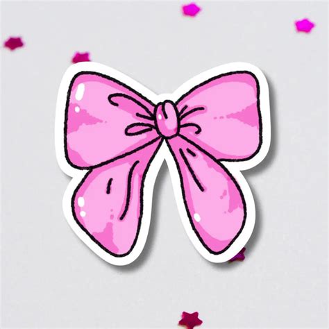 Pink Coquette Bow Vinyl Sticker Sew Bonita