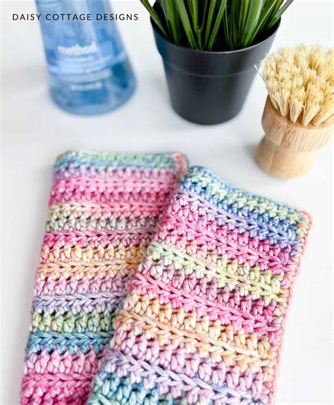 Easy Crochet Dishcloth Patterns Beginner Friendly Daisy Cottage