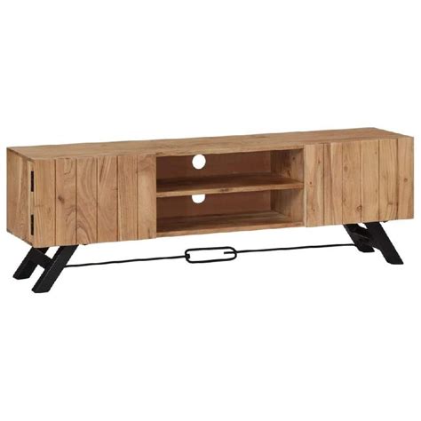 Meuble T L Buffet Tv T L Vision Design Pratique Cm Bois D Acacia