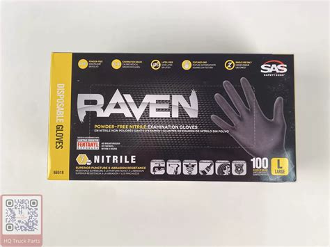 Sas Raven Nitrile 7 Mil Exam Grade Disposable Gloves Box Of 100