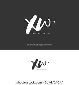 Xw Initial Handwriting Handwritten Logo Identity Stock Vector Royalty