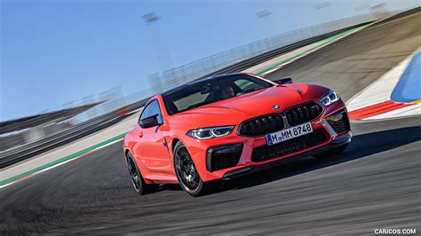 2020 BMW M8 Competition Coupe Color Fire Red Front Three Quarter