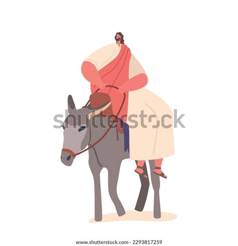 Jesus Riding On Donkey Enters Jerusalem Stock Vector Royalty Free