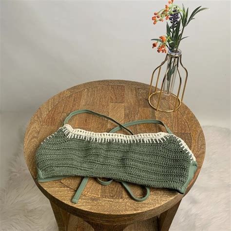 Xhilaration Swim Nwt Sage Green Juniors Crochet Bralette Bikini Top Xhilaration Poshmark