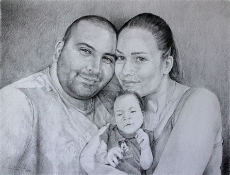 Family Portrait - Commissioned Portrait Drawing - Fine Arts Gallery ...