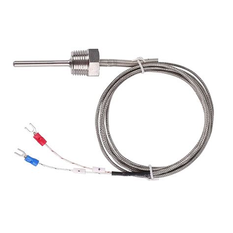 Rtd Pt100 Temperature Sensor Probe 5cm 12 Npt Thread With Detachable Connector 2m Cable 3 Wire