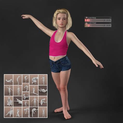 Lucie 9 With 20 Poses For Genesis 9 3d Models For Daz Studio And Poser