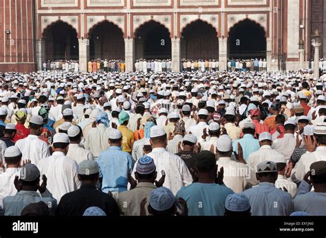 Festival Of Eid Ul Fitr Being Celebrated At The Jama Masjid Mosque In