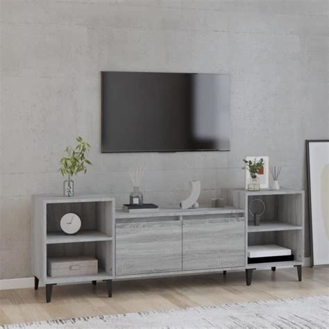 YIN Meuble TV Sonoma gris 160x35x55 cm Bois d ingénierie 92428