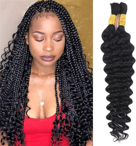 Amazon Afrodiva 22 Inch Deep Wave Bulk Human Hair For Braiding No