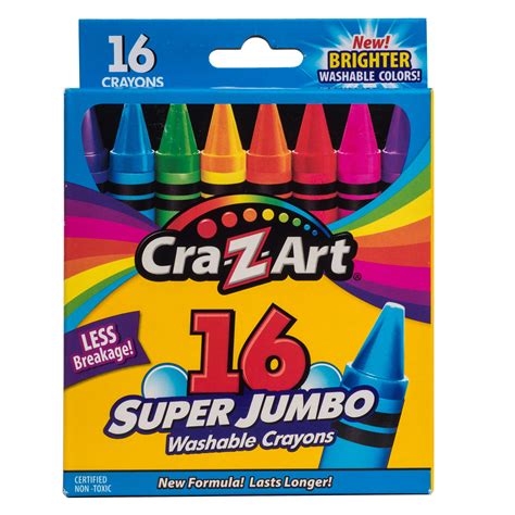 Cra Z Art Super Jumbo Washable Crayons 16 Count Assorted Colors Easter Basket Stuffer