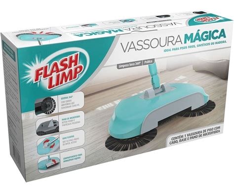 Vassoura M Gica Flash Limp Varre Recolhe Modelo Feiticeira Frete Gr Tis