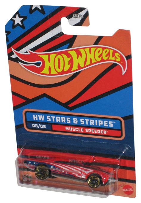 Hot Wheels HW Stars Stripes 2021 Muscle Speeder Blue Red Toy Car