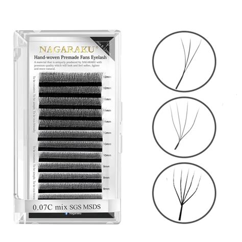 NAGARAKU Automatic Flowering W Shape Bloom 5D Premade Fans Eyelash