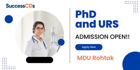 MDU Rohtak PhD and URS Admission 2022 Application Form, Dates