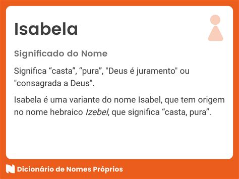 Significado Do Nome Isabela - Significado do nome Isabela - Dicionário de Nomes Próprios