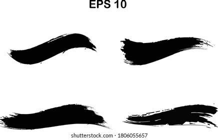 Black Ink Line Grunge Brush Strokes Stock Vector Royalty Free