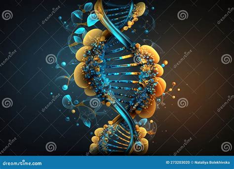 Dna Helix Molecule In Blue And Yellow Colors The Gene Of The Ukrainian