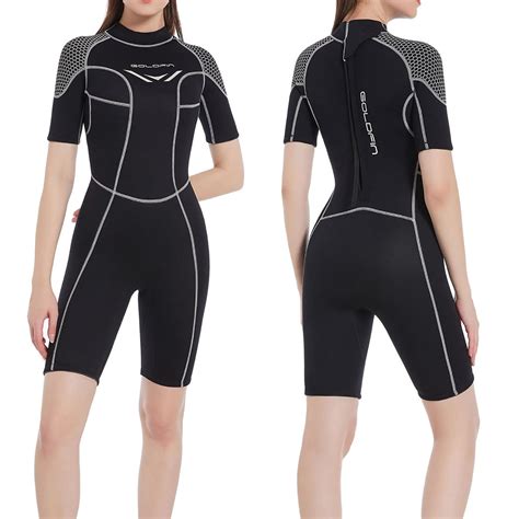 Goldfin Women Wetsuit Shorty 3mm Men Neoprene Diving Suit Thermal For Surfing