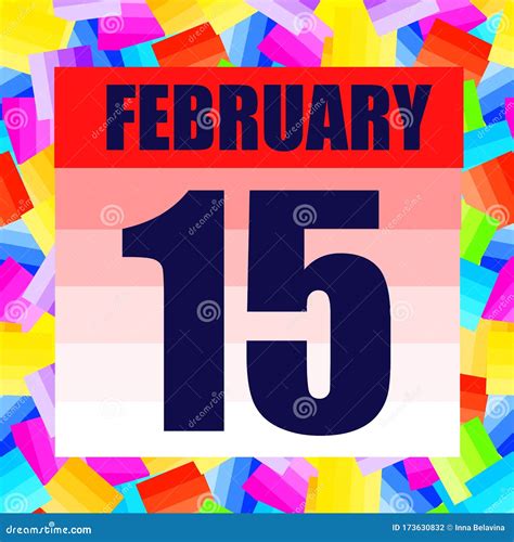 February 15 Icon. for Planning Important Day. Banner for Holidays and ...