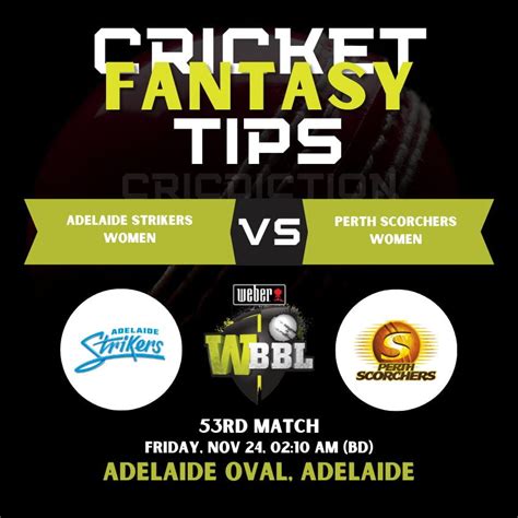 Fantasy Tips Adelaide Strikers Women Vs Perth Scorchers Women Wbbl