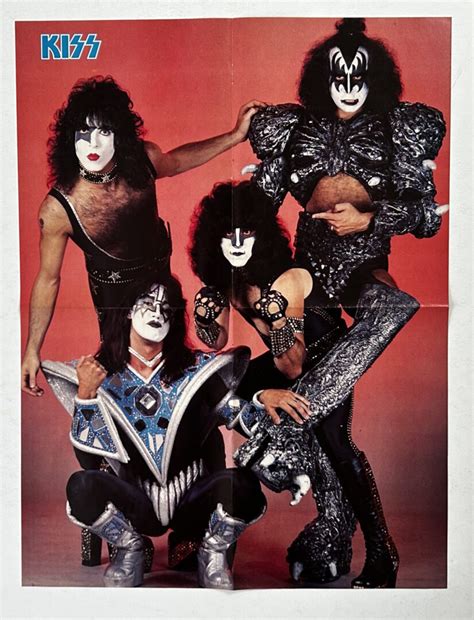 Kiss Vintage Unmasked Poster Centerfold Eric Carr Frehley Simmons